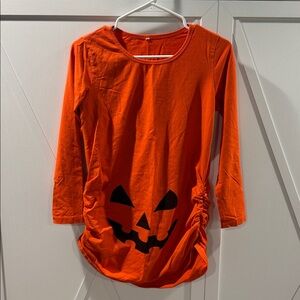Orange Pumpkin Maternity Long Sleeve Shirt